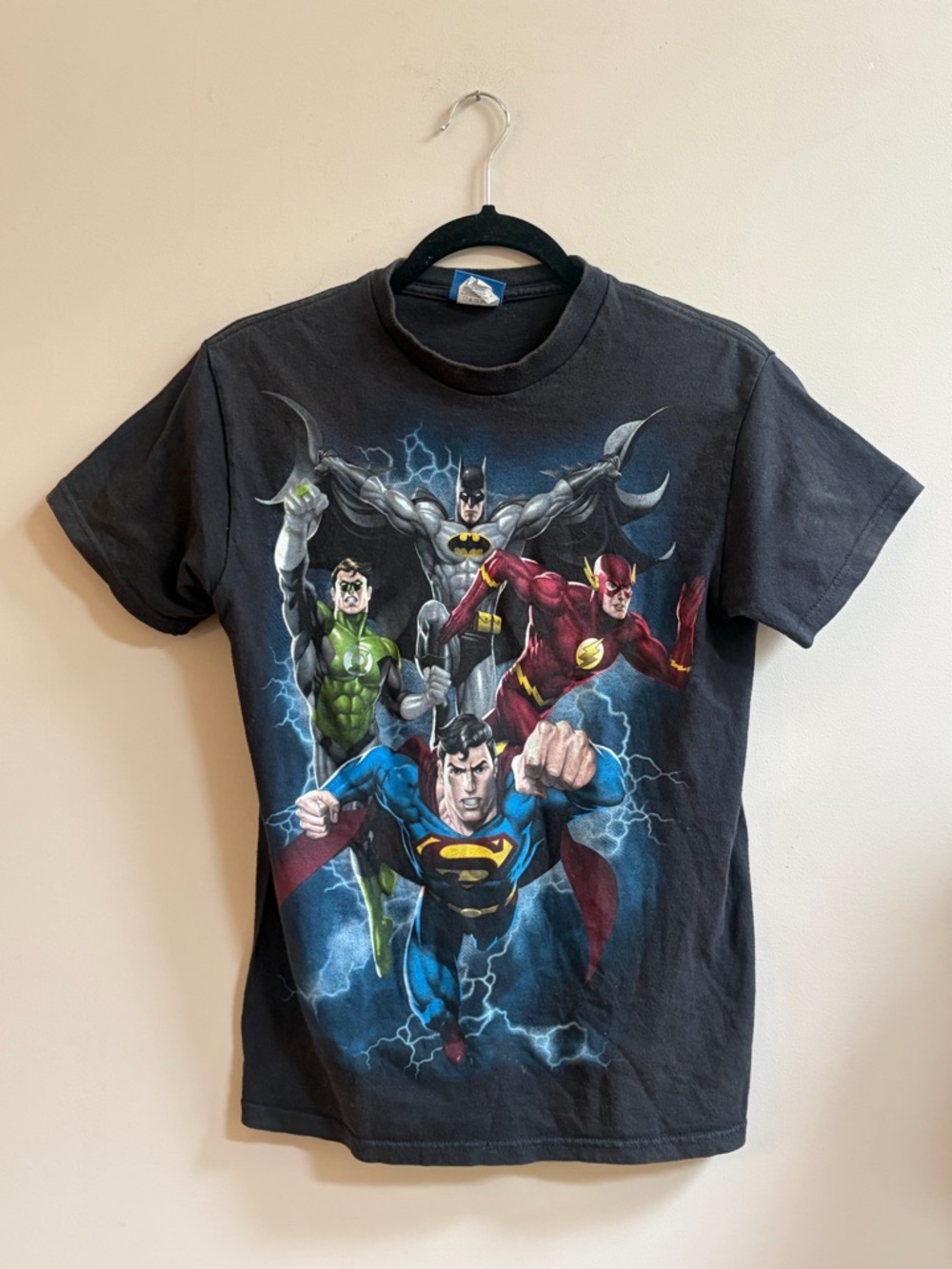 Justice League Vintage Batman Superman Flash Green Lantern Graphic Cotton Shirt